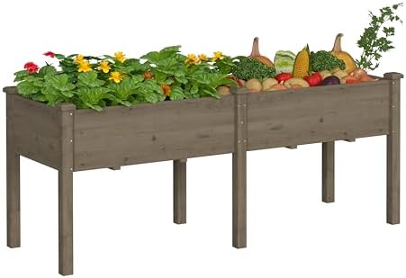BlueWish 72''L x 23''W x 30''H Raised Garden Bed Outdoor, 2x6 FT Cedar Garden Bed with 8 Drainage Holes & 6 Legs, Elevated Planter Boxes for Gardening, Vegetable, Flower, 661lbs Capacity, Brown by RespondToEveryExpectation
