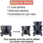GameXcel Vertical Planter Tower - 7 Tier Stackable Garden Planters with Wheels and Tools Plant Pots for Strawberry Herb Flower and Vegetable Indoor Outdoor Use Dark Gray 2 Pack - Image 7