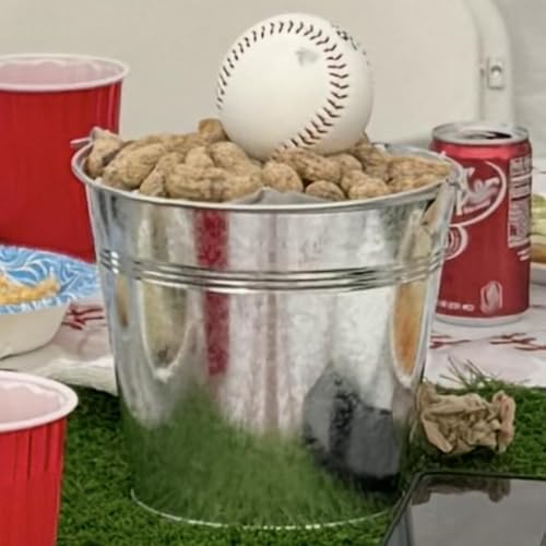 KINJOEK 8 Packs 7 Inch Galvanized Metal Bucket with Handle, Round Flower Pot Plant Rustic Basket, Galvanized Planter Pail for Balconies, Gardens Patios, Office, Indoor Outdoor Parties Wedding Decor - Image 6