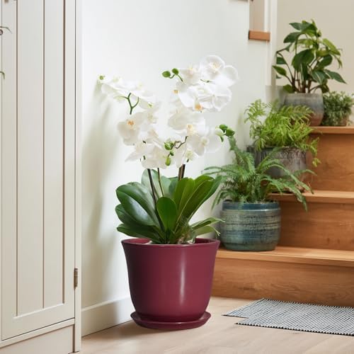 Ceramic Plant Pots, 10 Inch Plant Pot, Red - Image 7