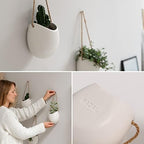 Kazai. Wall Planters -Ellie- | Hanging Ceramic Plant Pots 3 Pieces | Wall Decoration for Indoors, Balcony and Garden | White (Matte) - Image 3