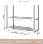 Ceiling Mount Shelf, Stainless Steel Storage Rack Hanging Floating Shelves, Ceiling Display Stand for Restaurant Kitchen Bar Shelf - Easy to Install (Size : 70x35x80cm) - Image 2