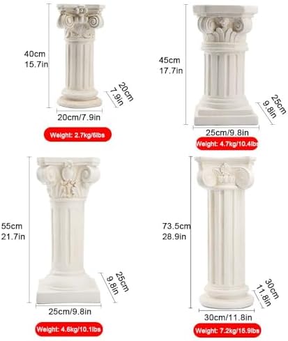 Magnesium Oxide Greek Column Pedestal, Roman Style Pillar(45cm-17.7in) - Image 2