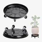 2 Pack Metal Plant Caddy With Wheels 16 Inch Black, Round Rolling Heavy Duty Plant Dolly, Heavy Plant Pot Mover Outdoors or Indoors, The Metal Wheel Can Rotate 360 Degrees or Lockable. by AyaLight
