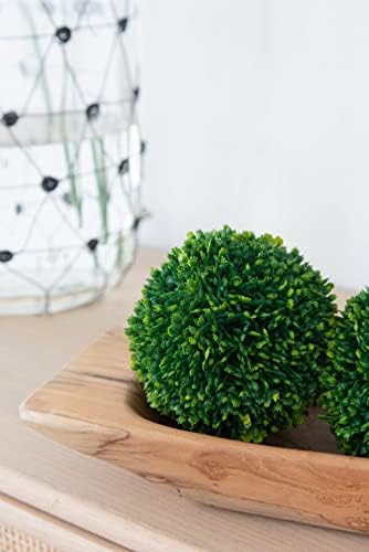 A&B Home Artificial Boxwood Balls - 4" Artificial Plant Topiary Orb, Indoor Topiary Bowl Filler Greenery Balls, Coffee Table Console Table Centerpiece, Set of 3 - Image 4