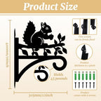 peacoblue Squirrel Plant Hanger Bracket, Iron Outdoor Hanging Hook - Image 2