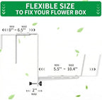 Window Box Brackets, Adjustable Planter Box Brackets, Heavy Duty Iron Flower Box Brackets for Railings, with Enhanced Bottom Support - Perfect for Balconies, Fences, and Gardens (White, 4 Pack) - Image 3