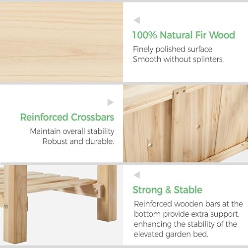 Yaheetech 34" Raised Garden Bed with Legs, Wooden Planter Box, 2Pcs - Image 4