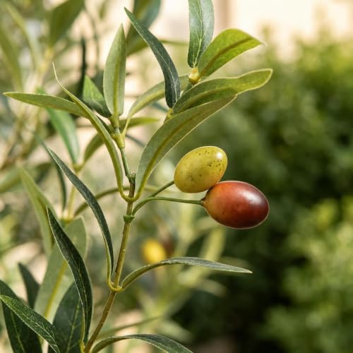 4.5Ft Artificial Olive Tree, Tall Faux Olive Trees with White Planter - Image 3