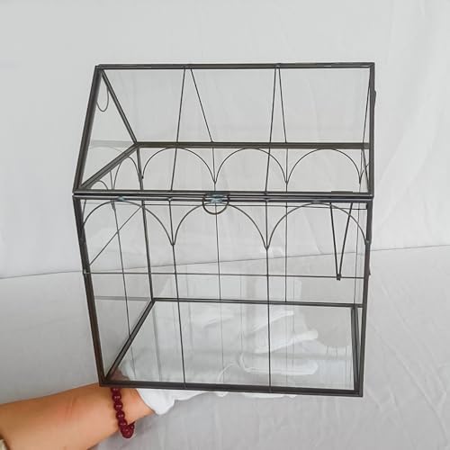 Geometric Plant Terrarium with Lid, House Succulent Terrarium Kit - Image 3