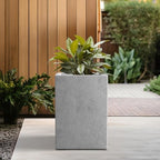 Kante Modern Home Minimalist 16" Tall Pale Gray Concrete Tall Planter - Image 5
