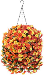 Ammyoo Artificial Fake Hanging Flower Basket for Fall Outdoor Home Decor by Ammyoo