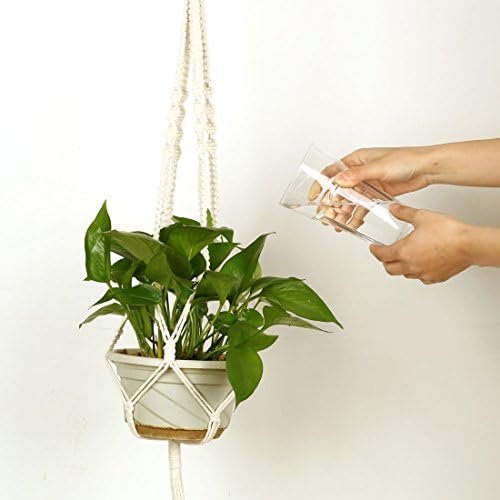 uxcell Macrame Plant Hanger Flower Pot Holder DIY Indoor Outdoor Hanging Rope Basket Retro Vintage-Inspired 39.4 Inch Length 4 Pcs - Image 6
