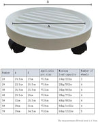 Flower Pot Caddy with Rotating Wheels, Round Rolling Plant Stand Indoor Outdoor Planter Trolley for Plants Large Vases Whiskey Barrels Furniture (6#,White) - Image 3