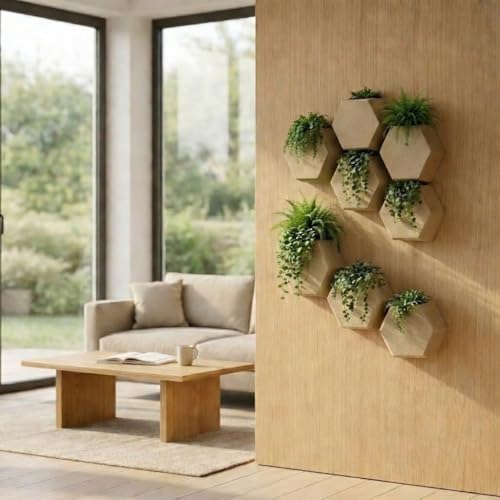 10" Height Wall Planter | Eco-Friendly, Durable, Lightweight | Indoor/Outdoor Use, All-Weather, Contemporary Design by Brazilian Artisans - Beige by Ecobo