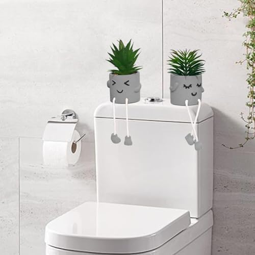MAKHOT Artificial Succulents Potted Plant Set, Faux Succulents Office Decorations for Work Desk, Fake Plant Wall Shelf Decor for Gift, Bathroom Small Plants Decoration, Mini Plants Window Sill Decor - Image 5