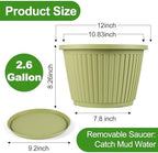 12-inch-Planters-for-Outdoor-Plant，Plastic Indoor Flower Pots with Drainage Holes & Saucer，4 Packs Decorative Garden Pots for Plantfor Home Porch Decor - Image 3