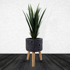 Leaf Extra Large Cachepot Planters, Wood, 35cm Lunar Black - Image 3
