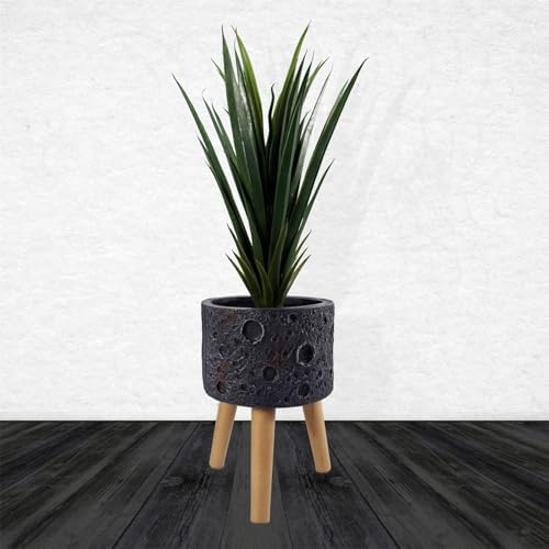 Leaf Extra Large Cachepot Planters, Wood, 35cm Lunar Black - Image 3