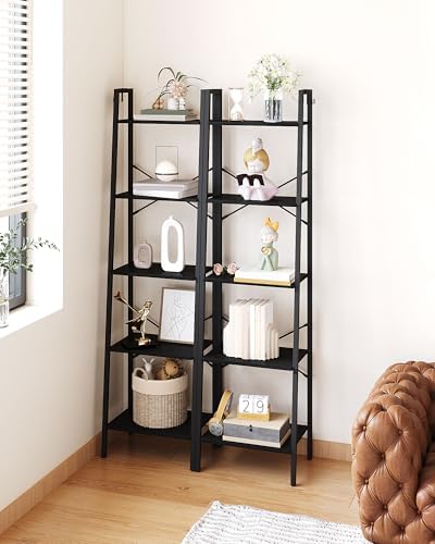 Hzuaneri Ladder Shelf, Bookshelf, Freestanding Corner Storage Shelf - Image 5