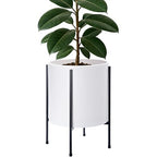 D'vine Dev Plastic Planter Pot with Metal Stand, White, 12 in, 55-D-A-3 - Image 7