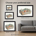 Framed Canvas Wall Art Watercolor Potted Succulents Ivy Muted Earthy Sage Green Canvas Print Poster Black Frame Wall Decor for Kitchen Rustic Farmhouse Decor, Plant Lover Gift - Inch 12x16 - Image 3