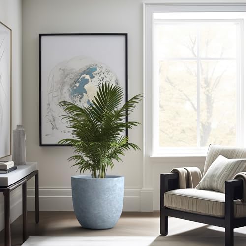 Kante Blue Gray Concrete Planter 18" Dia All-Weather Round Large Pot - Image 3