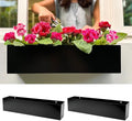 LaLaGreen Wall Planter (24 Inch, 2 Pack) Rectangular Metal Hanging Flower Pot for Succulents Carbon Steel Black, Long Window Sill Box Modern Fence Floating Garden Shelf for Deck Indoor Outdoor Decor by L%C3%A1L%C3%A1Green
