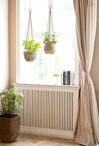 Dahey Macrame Plant Hanger Indoor and 4 Pcs Plant Propagation Stations for Indoor Plants Centerpiece Tabletop Home Office Garden Decor - Image 3