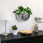 Allegorie Metal Wall Planter | Indoor or Outdoor Hanging Plant Pot | Farmhouse Decor & Boho Kitchen Decoration for Herbs & Succulents 12x7 (Silver) - Image 2