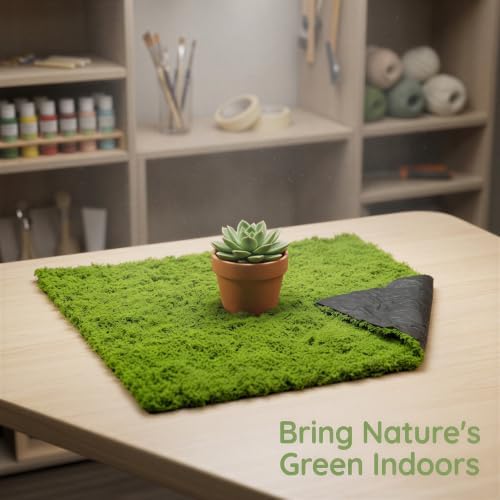 4 Pcs Artificial Green Moss Mat, Realistic Mossy Turf with Mesh Backing, DIY Miniature Decorative Garden Supplies, Landscape Decoration, 39.4 x 39.4 in Sheets for Crafting Projects and Potted Plants - Image 4