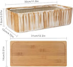 Succulent Pots, 12'' Long Rectangle Planters with Tray, Windowsill Planter - Image 2