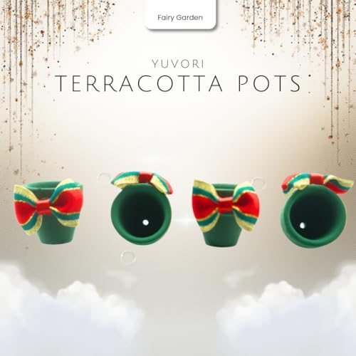 Mini Terracotta Pots – Small Clay Flower Pots for Succulents, Cactus, DIY Crafts, Fairy Garden, Miniatures, School Projects, Mini Planters - Set of 30 (Bow Accent, 1.2 Inch) - Image 3