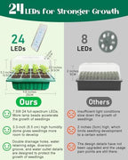 Seed Starter Tray with Grow Light (4x 24-LED), 4 Pack for Seed Starting - Image 2
