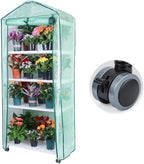 Mini Indoor Greenhouse, 4-Tier Portable Plant Greenhouse Cabinet with Wheels, Waterproof PVC Tent Cover for Indoor Outdoor Seed Starting, Plants, Flowers (Green, 4 Tier) by Dryades