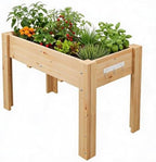 Wood Elevated Planter Box with Legs for Outdoor Vegetable and Herb Planting by Unknown