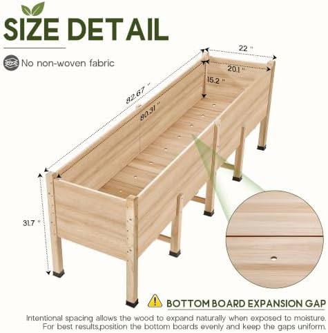 AMERLIFE 7x2 Ft Raised Garden Bed with Legs, 16-Inch Deep - No Liner - Image 6