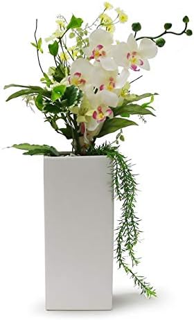 WGV Ceramic Block Vase 5" W x 12" H, (Multiple Size/Color Choices) Matte Tall Square Flower Planter Pot, Accents Home Office Tabletop Decor, Ideal Gifts White 1 Piece (CSB0512WT) - Image 3