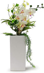 WGV Ceramic Block Vase 5" W x 12" H, (Multiple Size/Color Choices) Matte Tall Square Flower Planter Pot, Accents Home Office Tabletop Decor, Ideal Gifts White 1 Piece (CSB0512WT) - Image 3