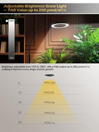 24W Grow Lights for Indoor Plants, Full Spectrum LED Plant Light With Stand - Image 6