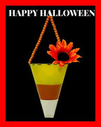 Candy Corn Decor Scone Hanging Half Planter Fall Autumn Halloween Metal Decoration Rustic Indoor Outdoor Accent Home Office Party Accessory (Wall Planter) - Image 2