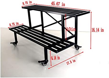 Zhongma 2 Tier Heavy Duty Metal Plant Stand with wheels easy assembly - Image 6