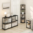 Furinno Turn-N-Tube Corner Shelf, 5-Tier Corner Bookshelf, Open Storage Shelves, for Organization and Storage, Living Room, Home Office, Garage, Bedroom, Black Espresso - Image 5