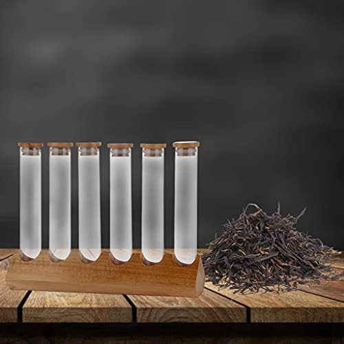Cereals Canister Test Tubes with Sealed Wooden Caps Plant Propagation Glass Containers for Coffee and Tea Display and Scientific Experiments (6 Tubes) - Image 4