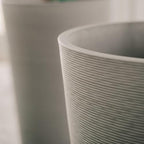 XBrand 28-Inch Tall Round Tapered Planter, Decorative Indoor & Outdoor Plant Pot for Patio, Porch, Garden and Home Decor, Modern Accent Planter, Set of 2, Gray - Image 4