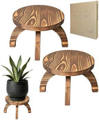 2 Pcs Short Plant Stand Small Wood Plant Stool for Indoor Plants by Unknown