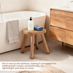 11.8" H Round Solid Wooden Stool Wood Plant Stand Woden Decorative Stool Garden Stool Portable Stand for Kitchen Bathroom Living Room Bedroom - Image 5