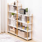 5‑Tier Expandable Freestanding Bamboo Bookshelf, Wooden Bookcase - Image 5