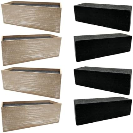 4 Set Wood Boxes for Centerpieces 12x4 Inch Rectangle Wooden Planter Box Rustic Wood Planter with Removable Plastic Liner Floral Foam Blocks for Centerpieces Home Wedding Garden Decor by Unknown