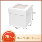 Mefleet 25pcs Tall Cake Boxes 10x10x10 Bakery Box for Tier Cake with Window - Image 3
